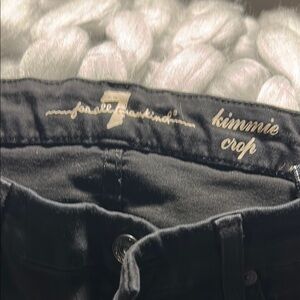 7 For All Mankind Black Kimmie Crop Pants